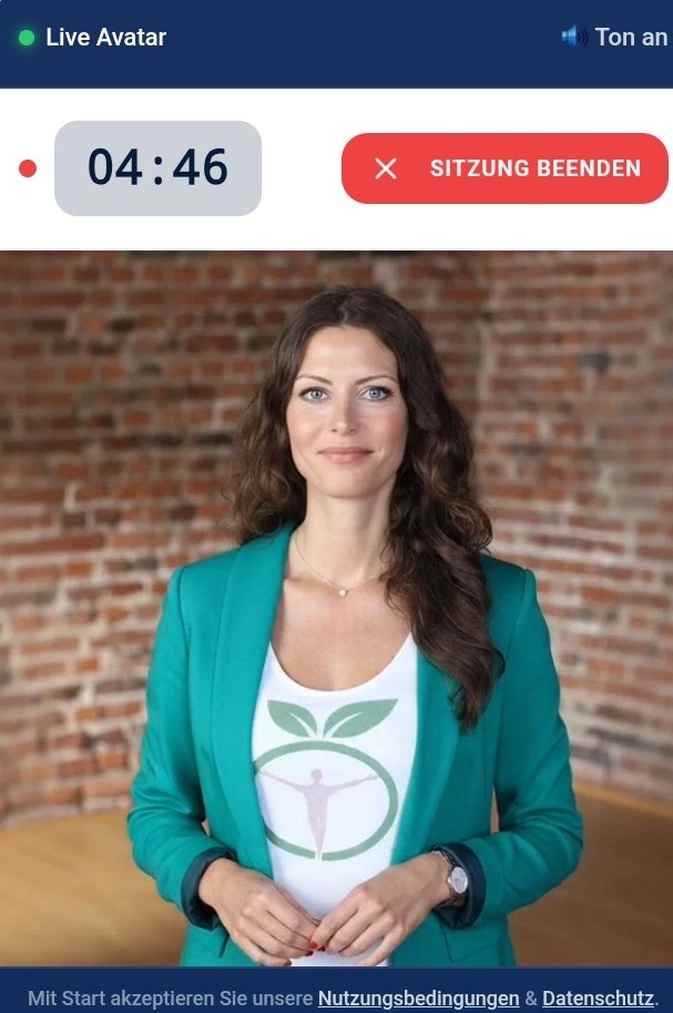 KI-Avatar von Health Coach Angela Julie Wadenpohl
