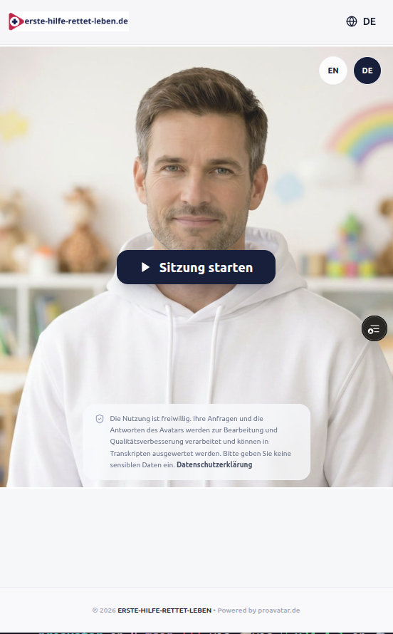 KI-Avatar von Erste Hilfe rettet Leben
